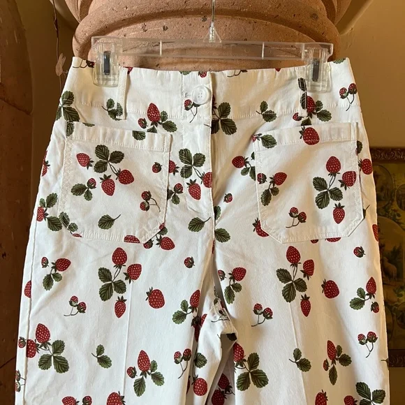 NWOT Nicole Miller New York strawberry  pants size 4 - Picture 2 of 11